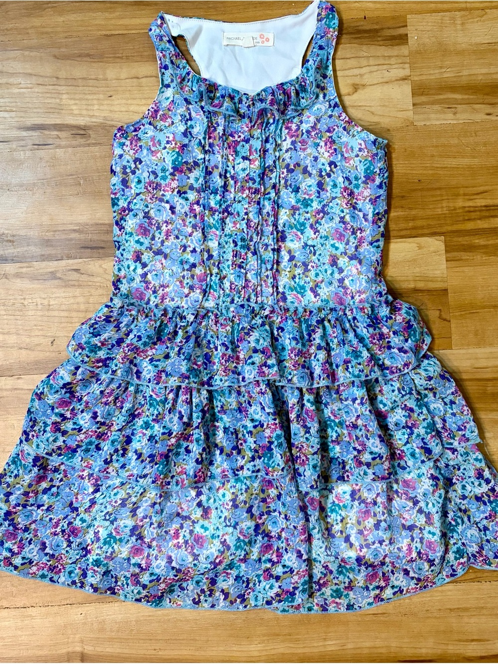Rachael & Chloe Tiered Ruffle Drop Waist Floral Sleeveless Dress, Girl’s Size 8